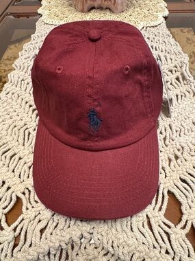 Polo by Ralph Lauren Burgundy Cotton Polo Sport Cap